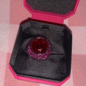 Juicy pink cocktail ring holiday party event Barbie Y2K￼glam boho hot pink stone